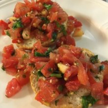 Gluten-free bruschetta from Trattoria La Casalinga